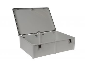 Fiberglass Box with Self-Locking Latch PTH-22440 open