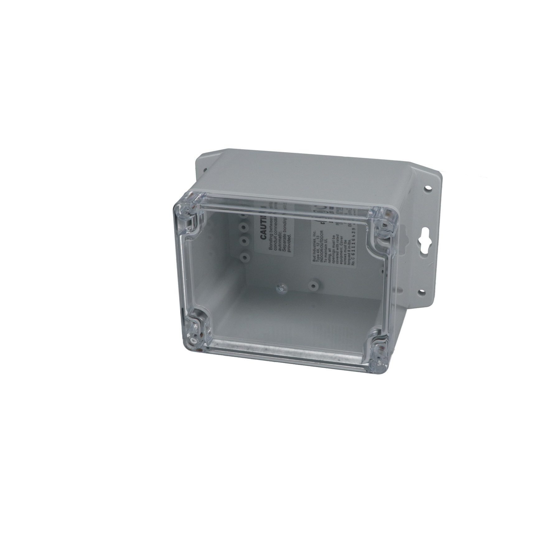 IP65 NEMA 4X Box with Clear Cover and Mounting Brackets PN-1328-CMB