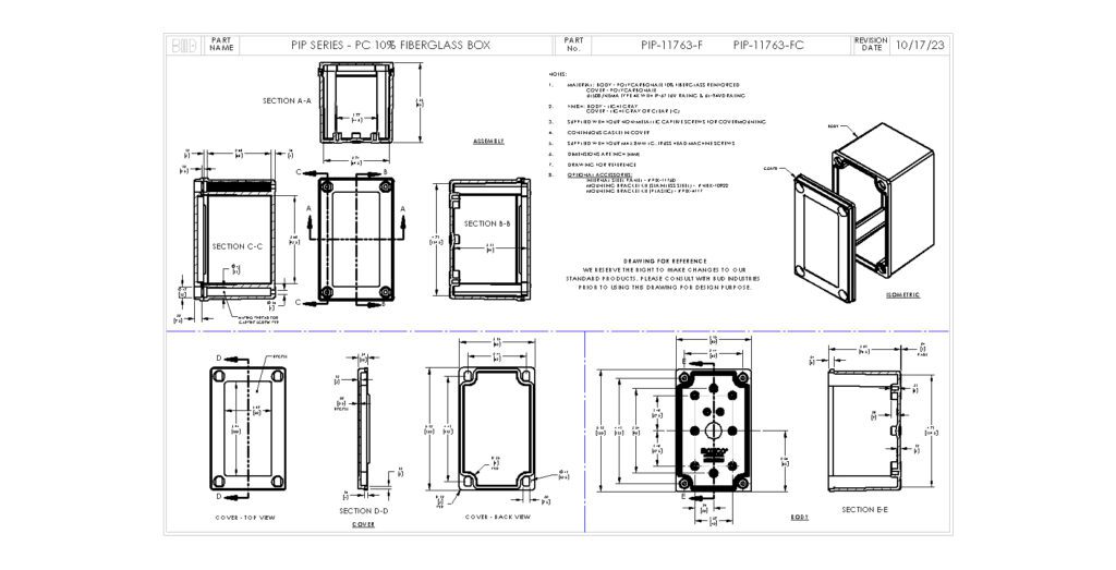 PIP-11763-FC Dimensions