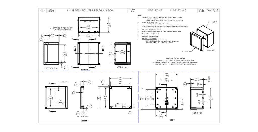 PIP-11774-FC Dimensions