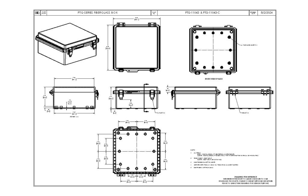 PTQ-11043-C Dimensions