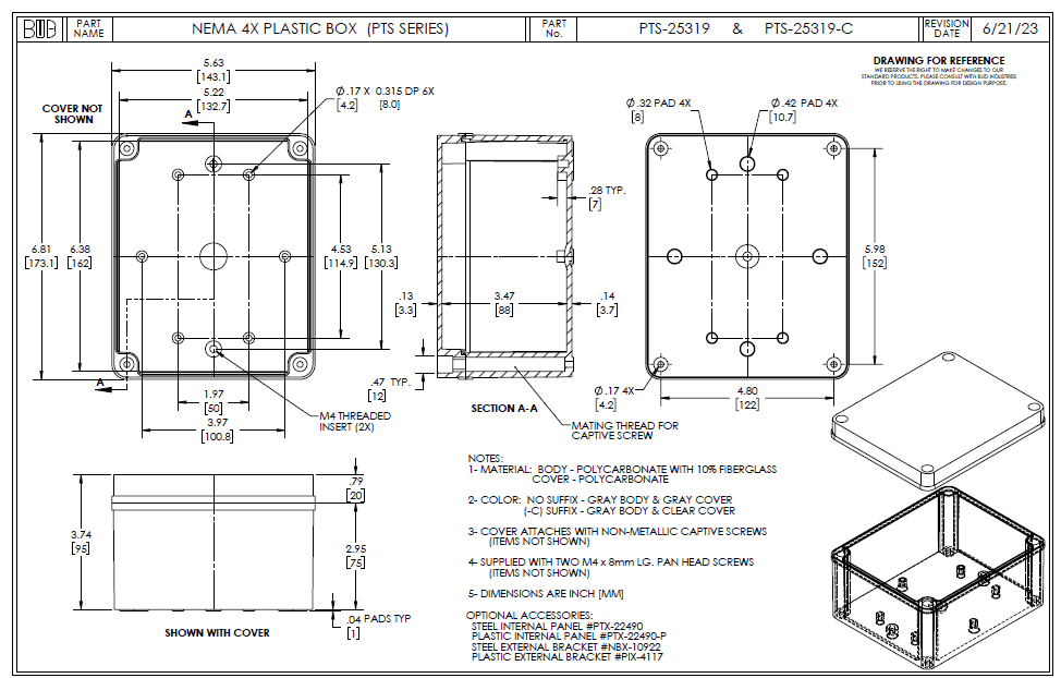 PTS-25319-C Dimensions